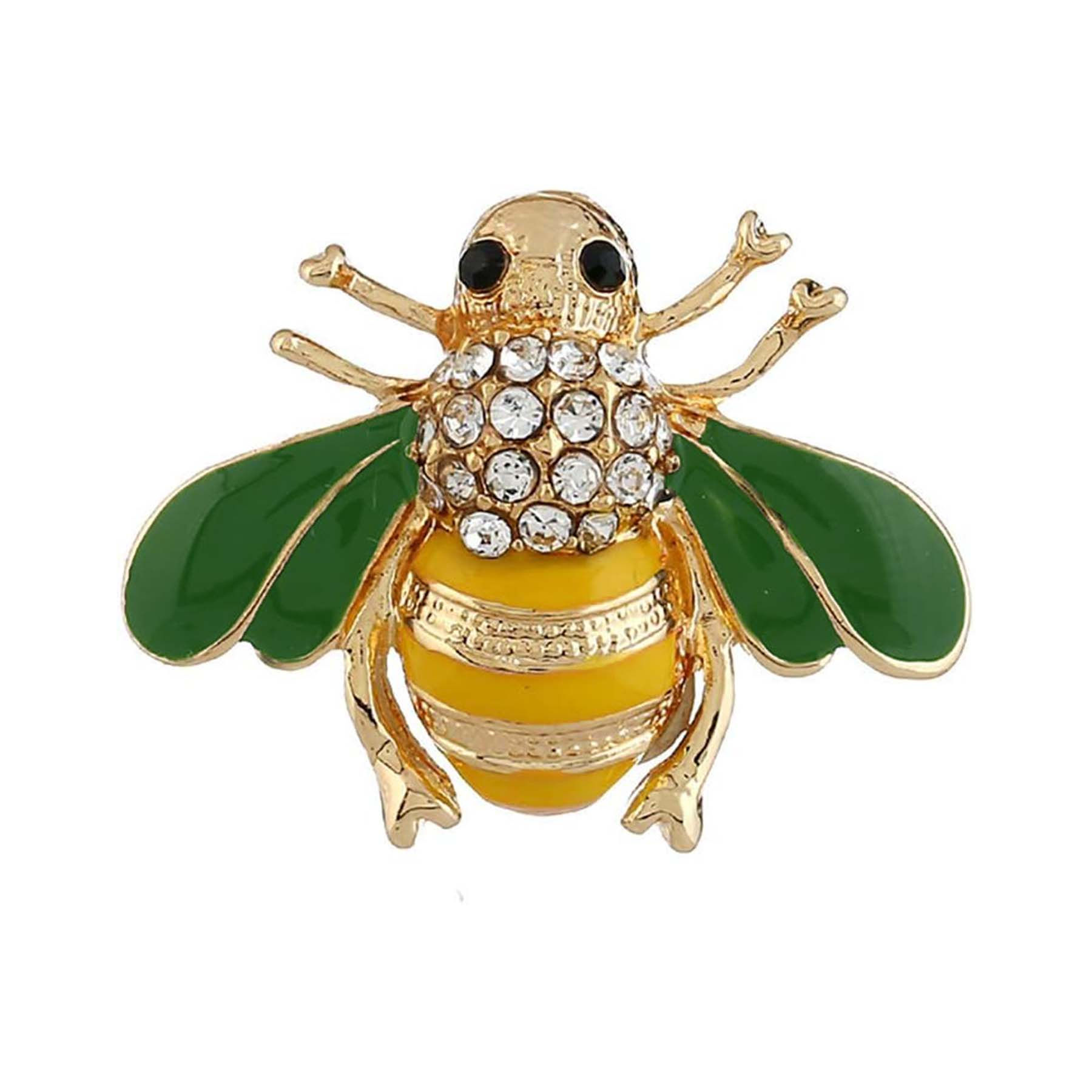 Rhinestone bee brooch pin