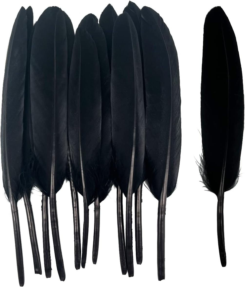 Black Goose Feathers 50pieces for DIY Earrings Craft Home Decorations