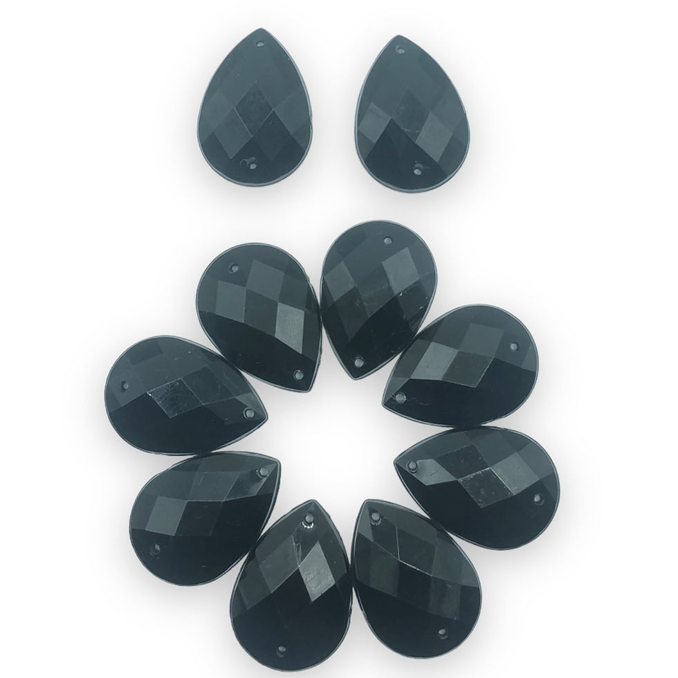Teardrop black acrylic gemstone
