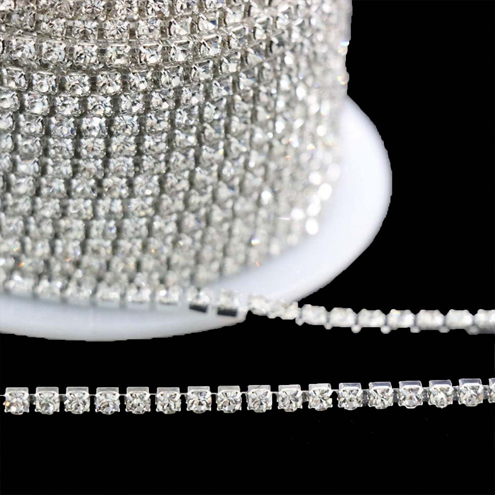 Thumbnail: Rhinestone Crystal 2.5mm Chain 10 Yards Close Chain Trim for Sewing Crafts
