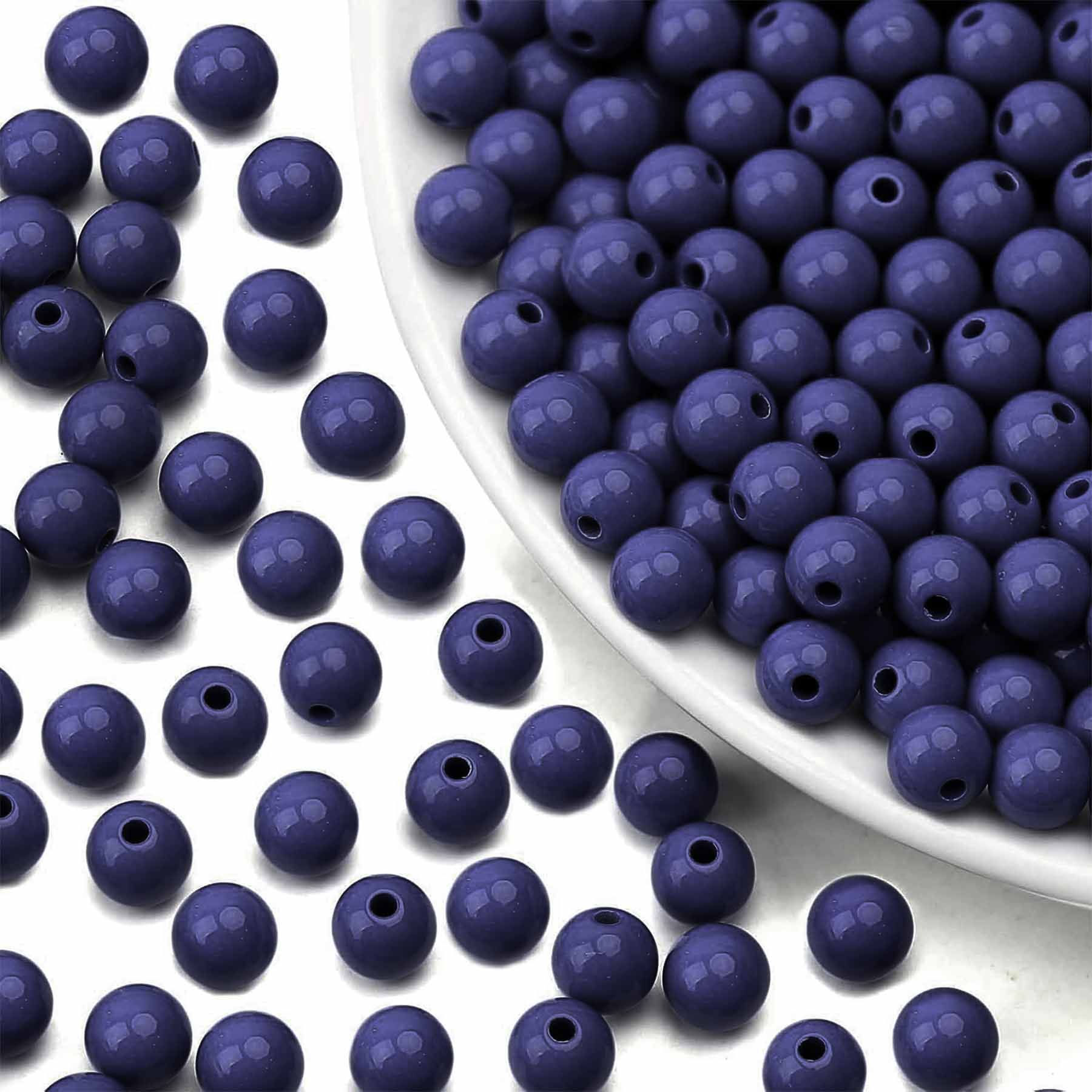 Navy Blue Round beads 6mm