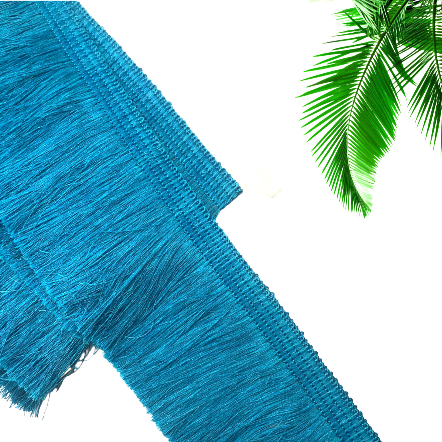 Blue Silky Brush Tassel 11cm Wide Fringe Trims Lace Ribbon for Sewing