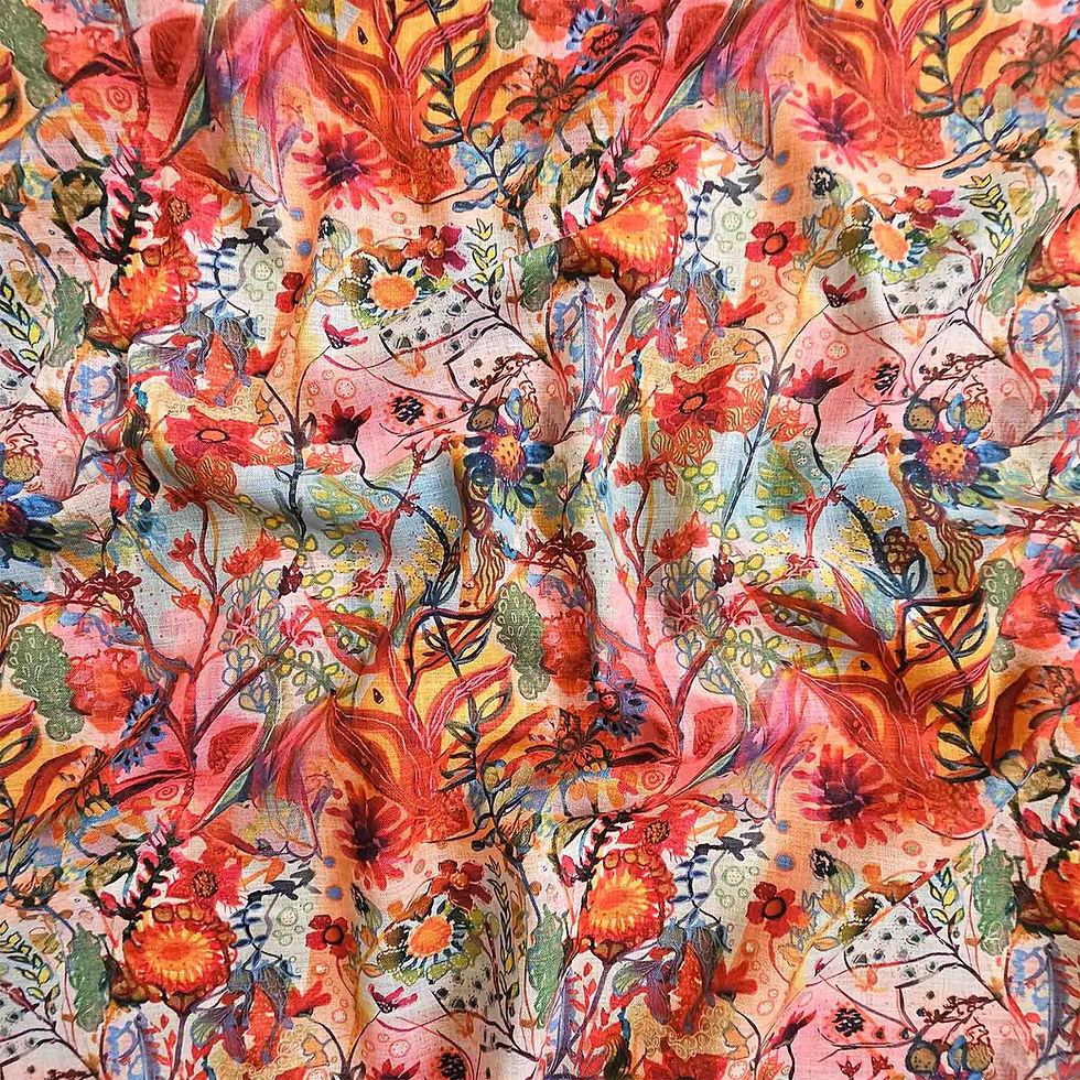 Thumbnail: Printed Linen fabric