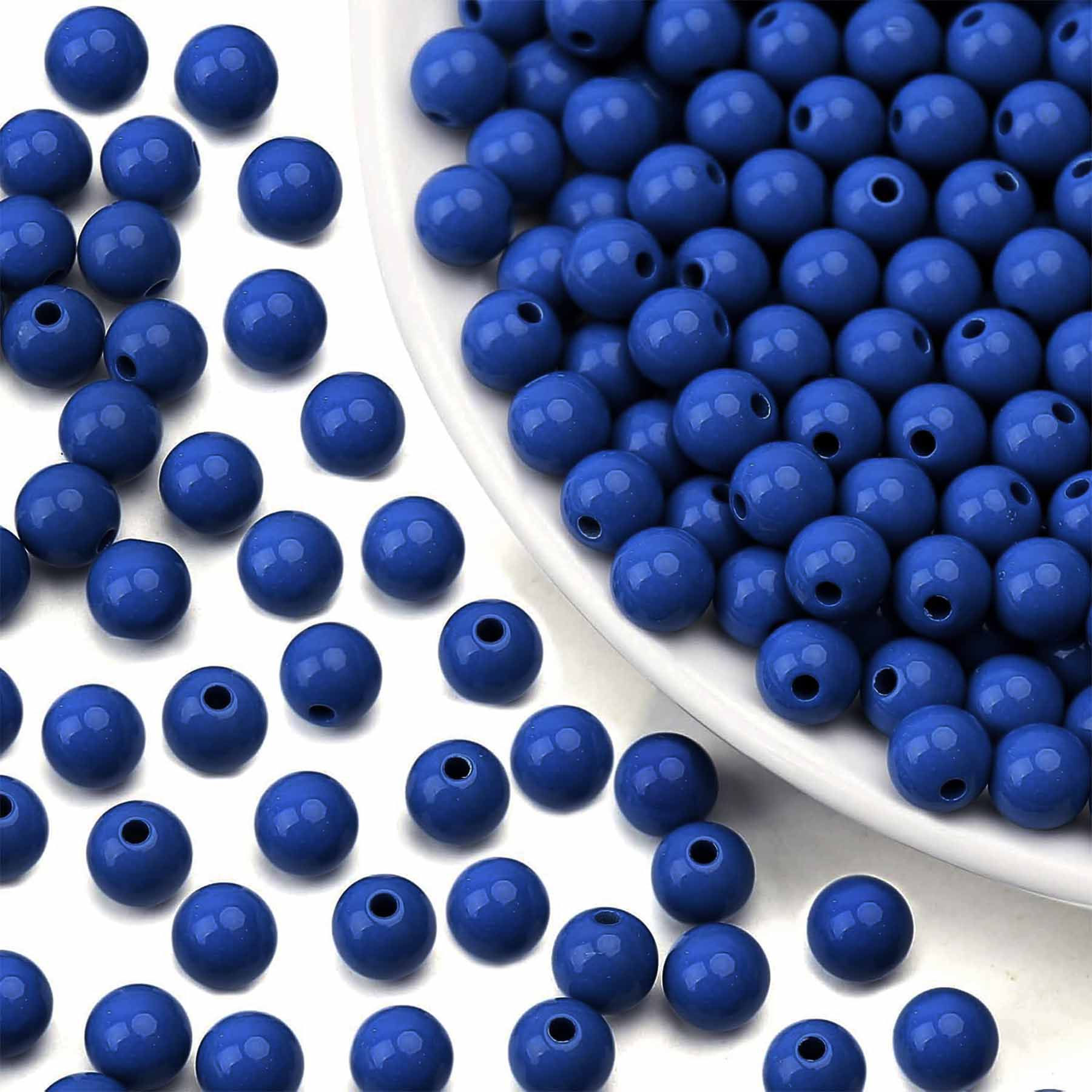 6MM Smooth Royal Blue Acrylic Round Beads 160pcs for DIY Crafts Bracelet Jewelry
