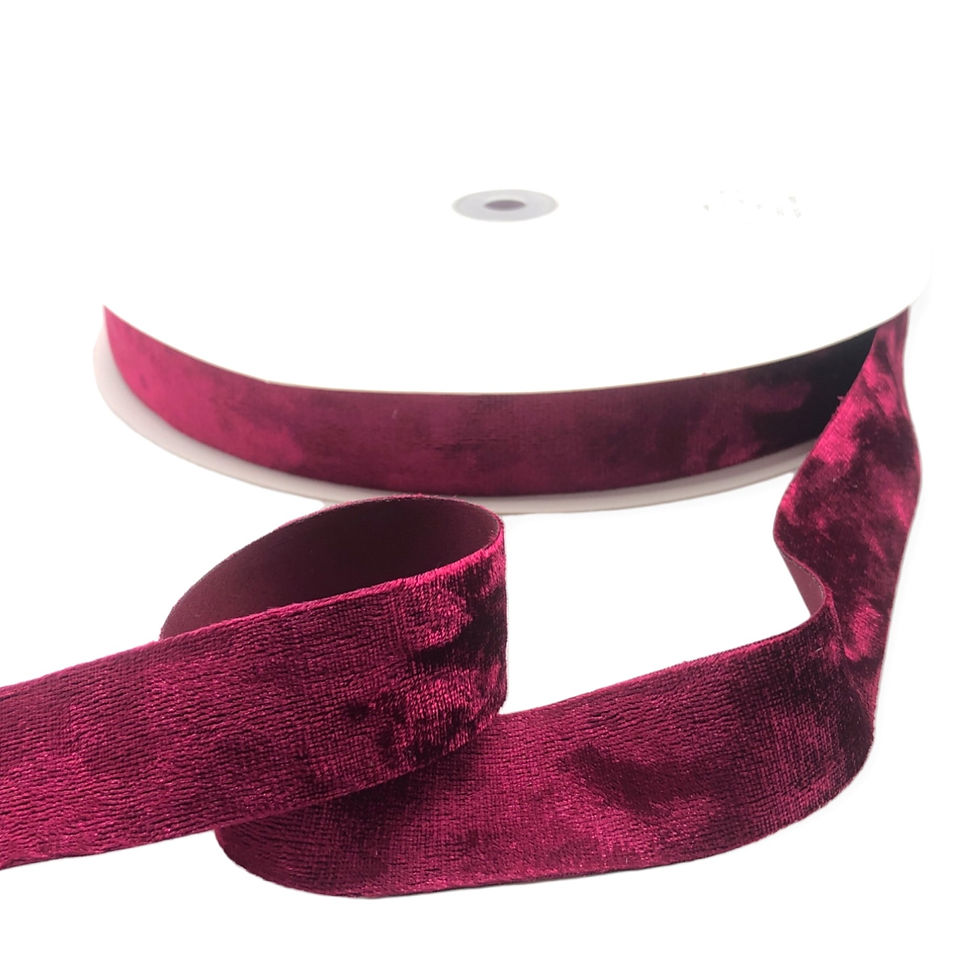 Thumbnail: Maroon Shiny Velvet Ribbon 2.5cm Wide for DIY Craft & Gift Wrapping