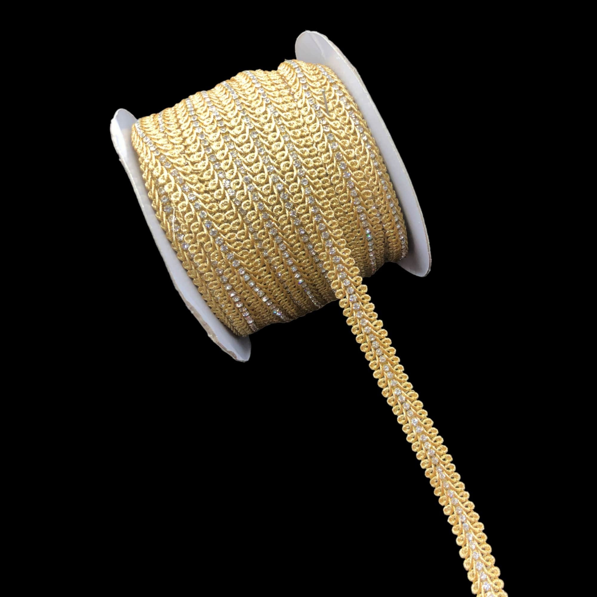 Light Gold Metallic Rhinestone Border