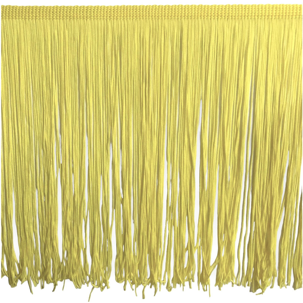 Thumbnail: Yellow Tassel Sewing Fringe Trim 20cm Wide For Sewing Crafts Clothes Curtains
