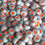 Thumbnail: White Acrylic Orange Heart Beads 7mm 177Pieces