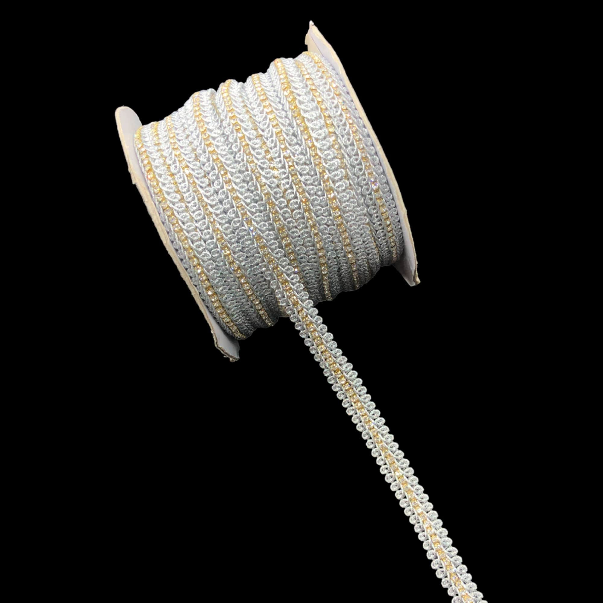 Silver Metallic Rhinestone Border