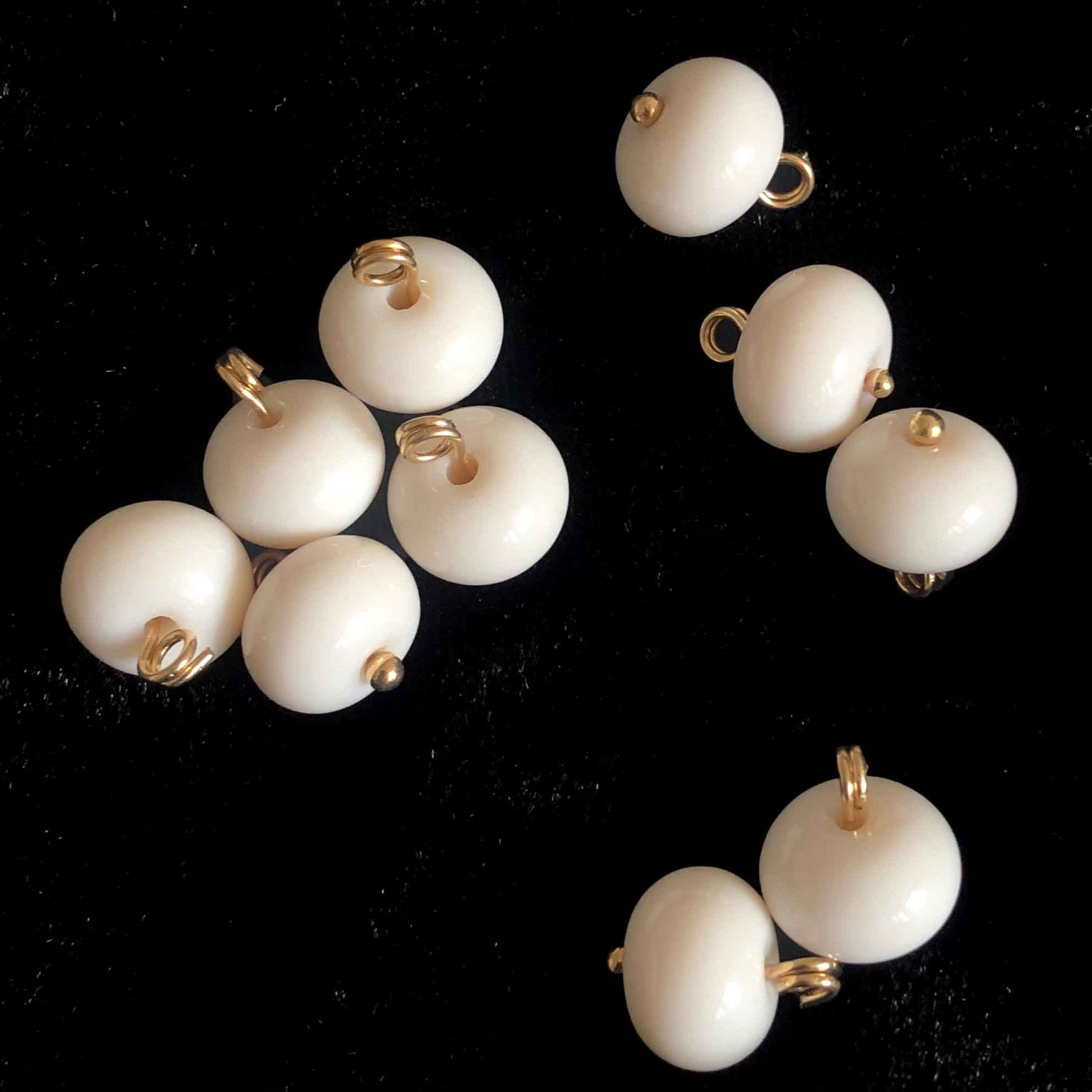 Off-White Stone Earring 10mm 10Pcs for Fashion Jewelry Polished Stone Earrings