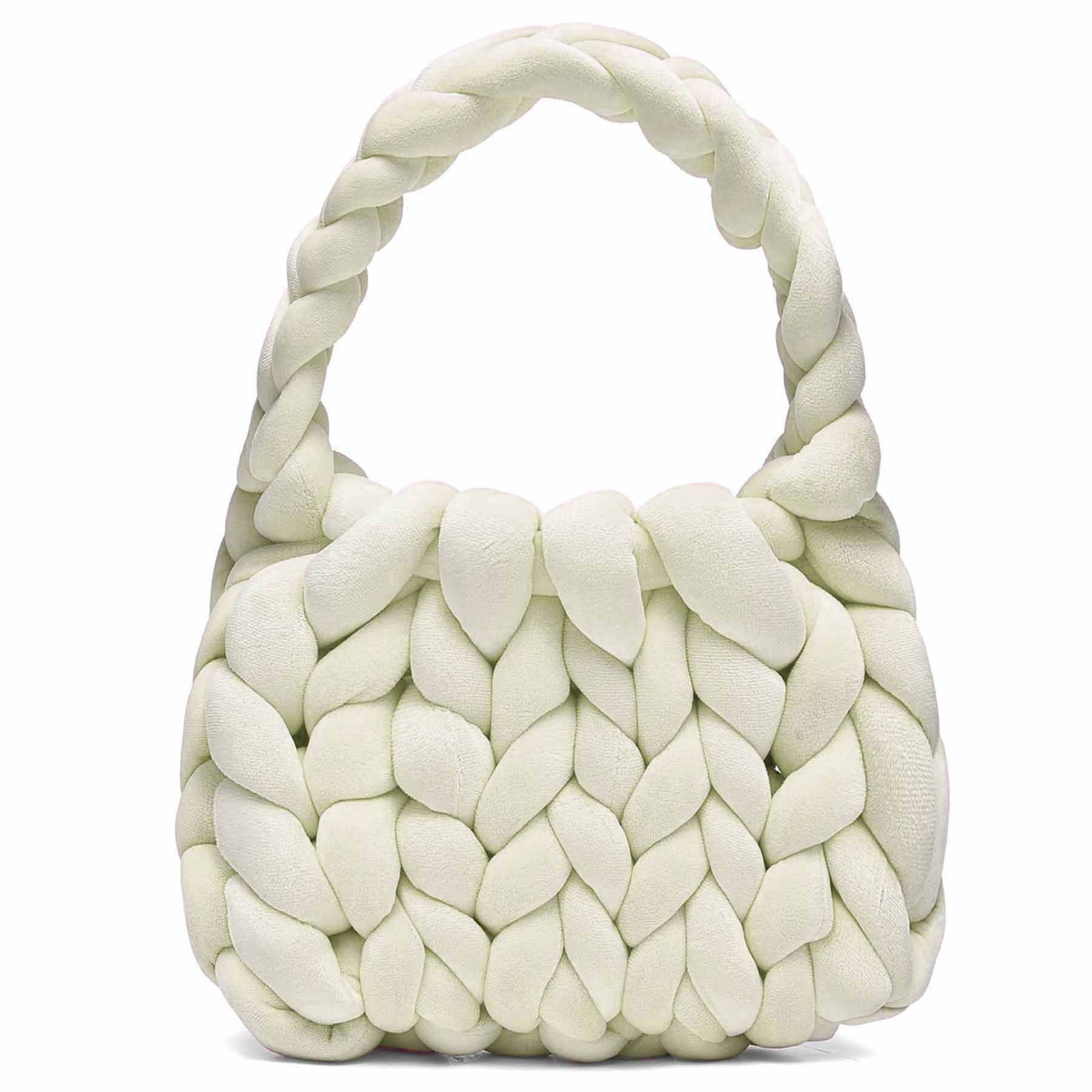 Cream Color Chunky Yarn Bag