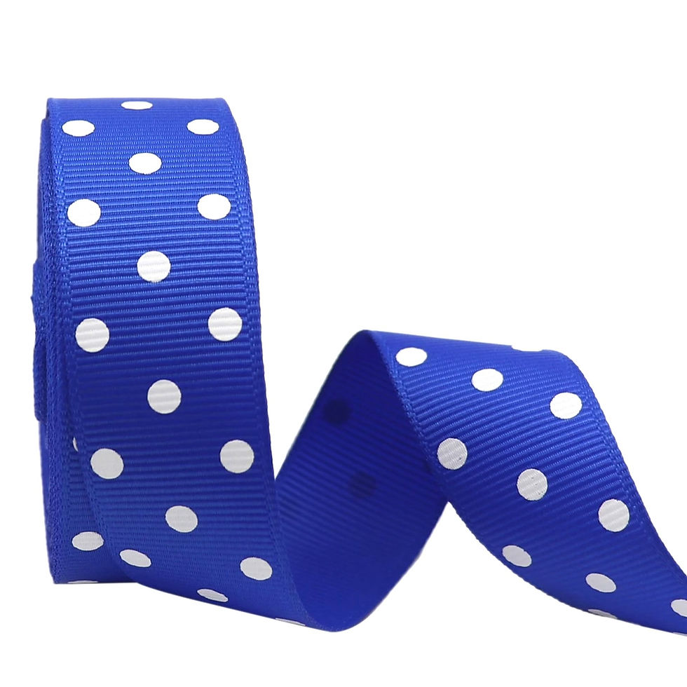 Royal Blue Grosgrain Polka Dot Ribbons 1.5"inch 10Yards Roll for DIY Craft Decor