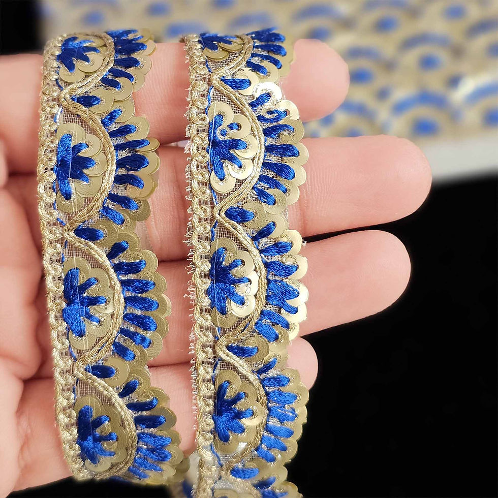 Royal Blue Embroidery lace