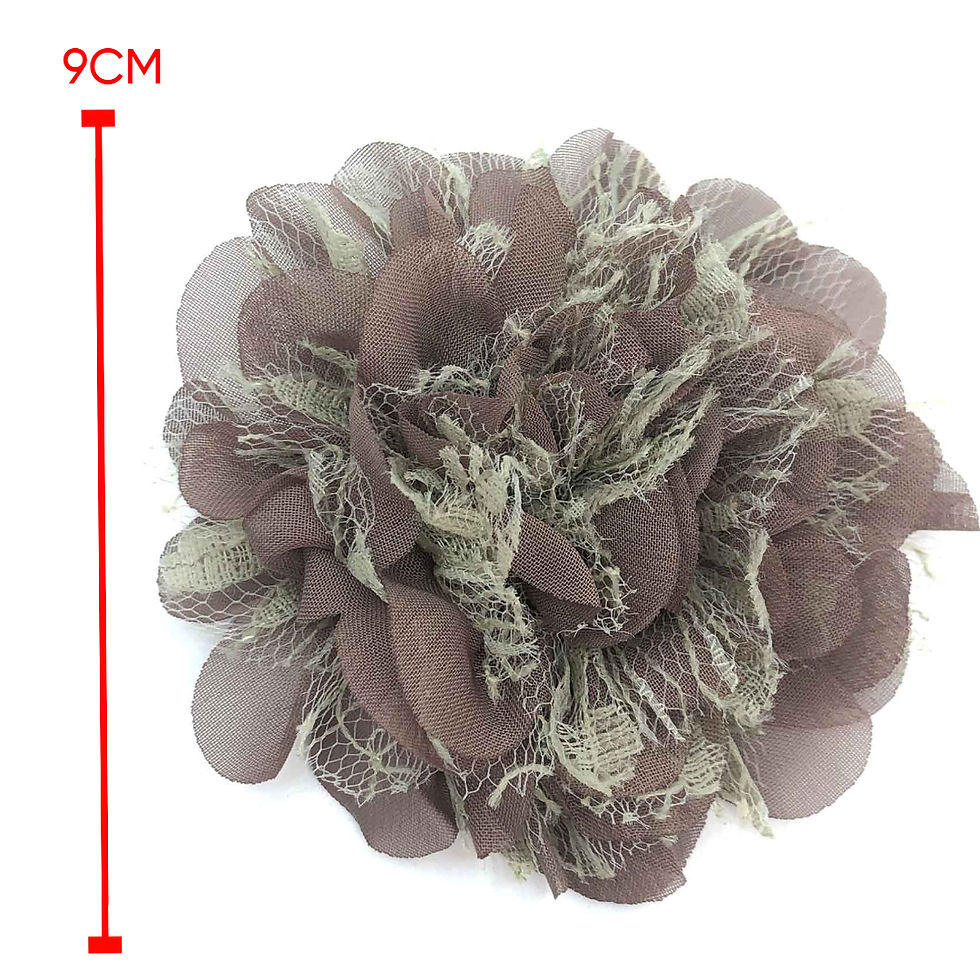 Thumbnail: 5Pcs Tan Fabric Flowers 9cm for DIY Crafts Headpiece Appliques Ornament Decor