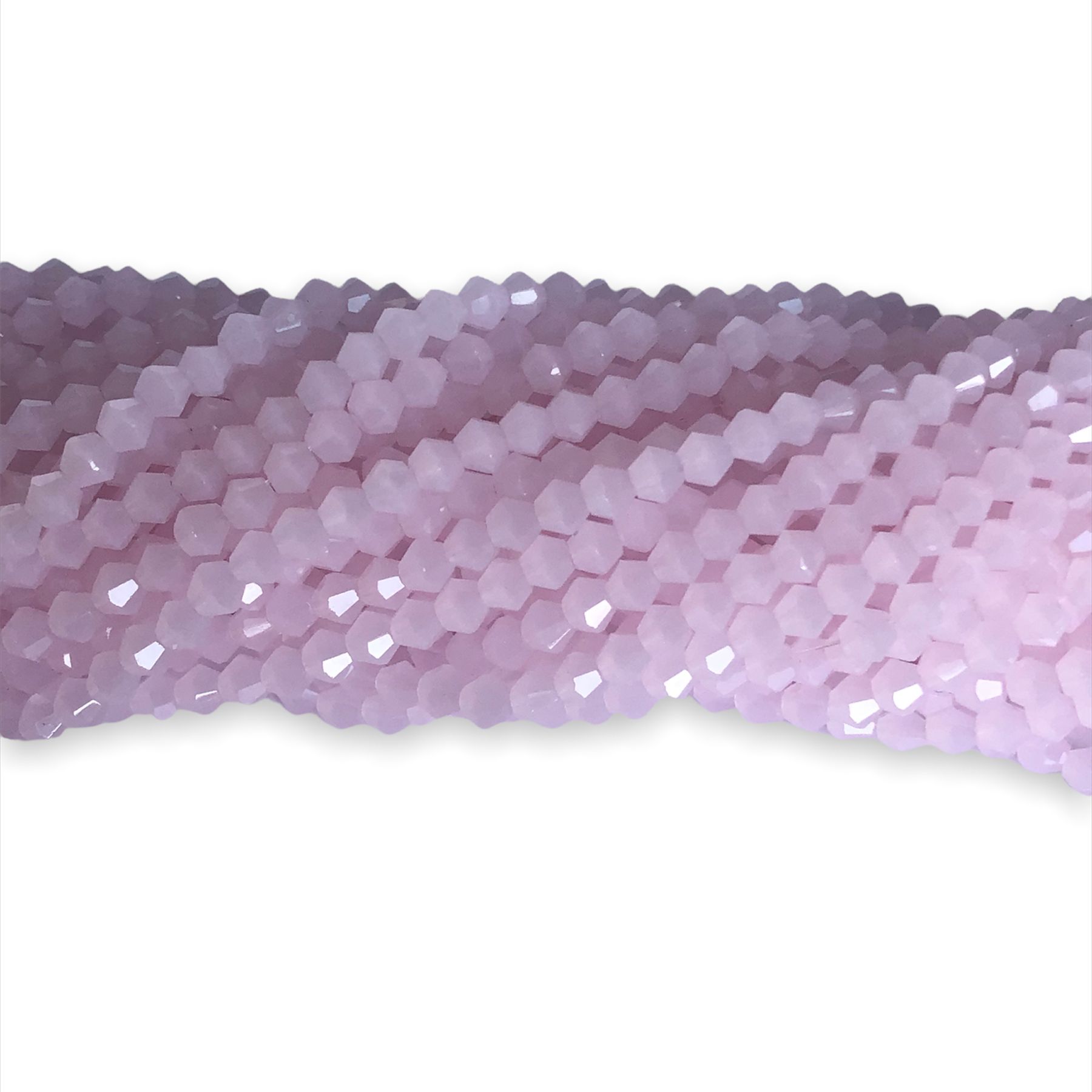 Pink Faceted Bicone Glass Beads for Jewelry Craft Making 4mm