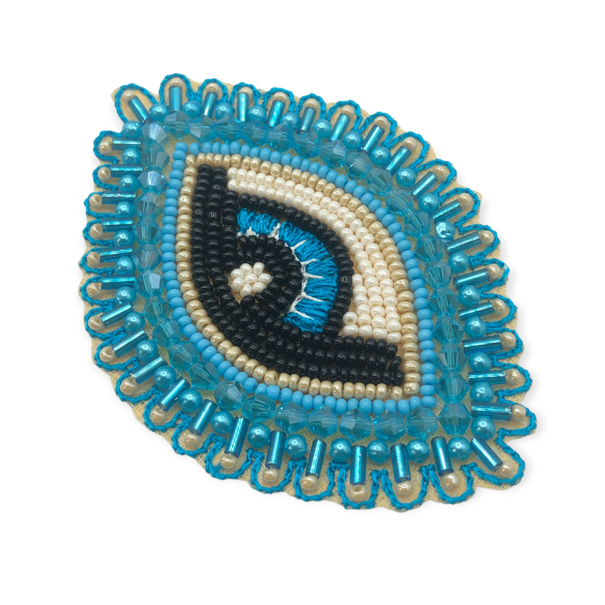 Evil Eye Mix Embroidery Beaded Patchwork Applique 8cm for DIY Crafts