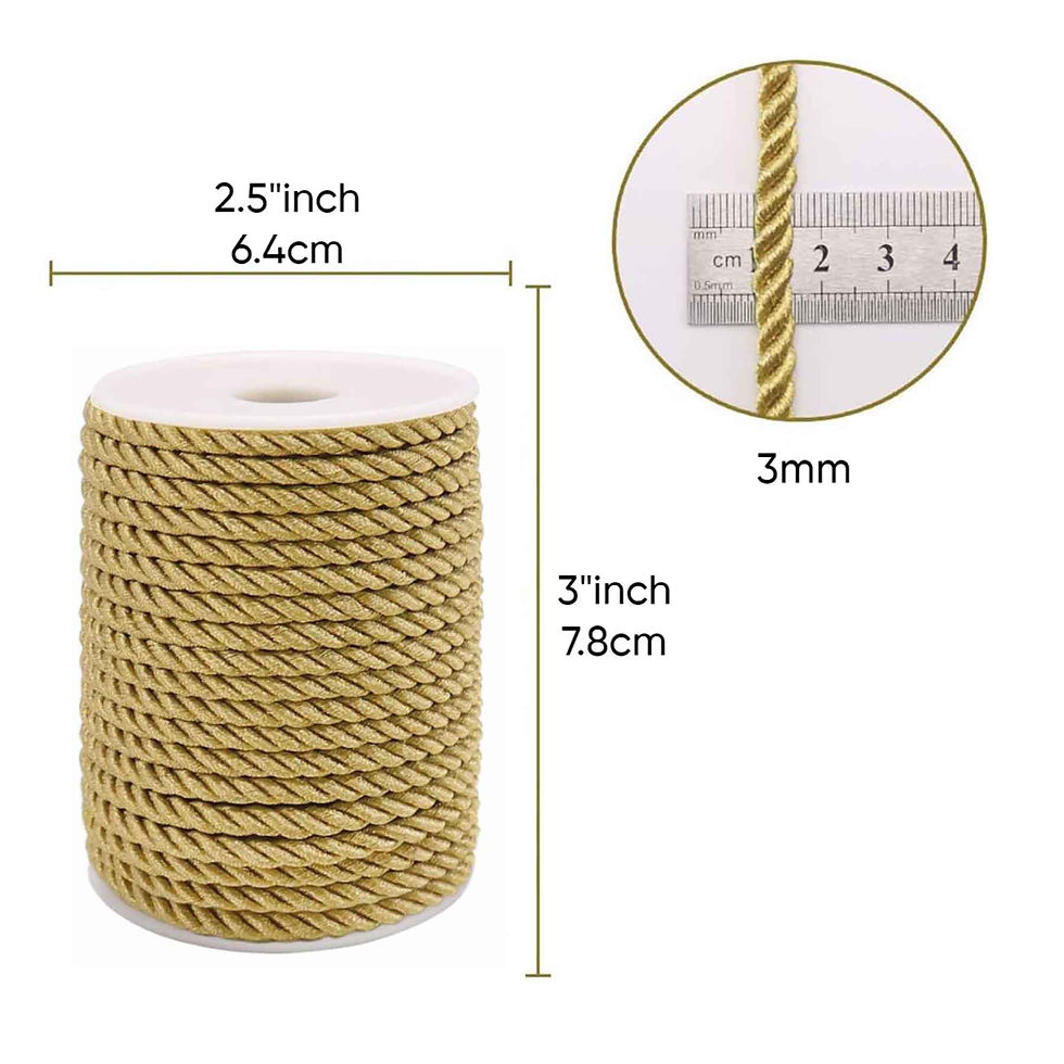 Thumbnail: Golden Twisted Metallic Cord 3mm