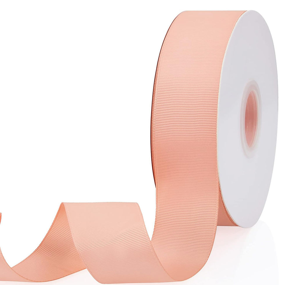 Peach color grosgrain ribbon