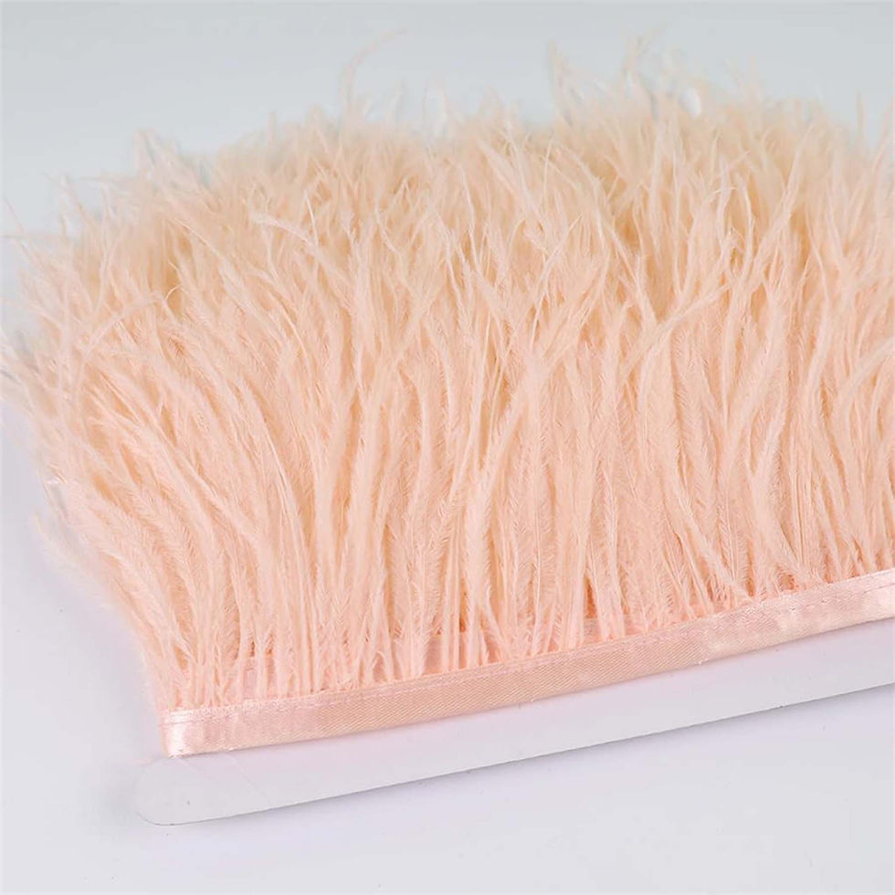 Thumbnail: Peach Ostrich Fringe Trim Feather 13-18cm For Crafts Costume & Accessory