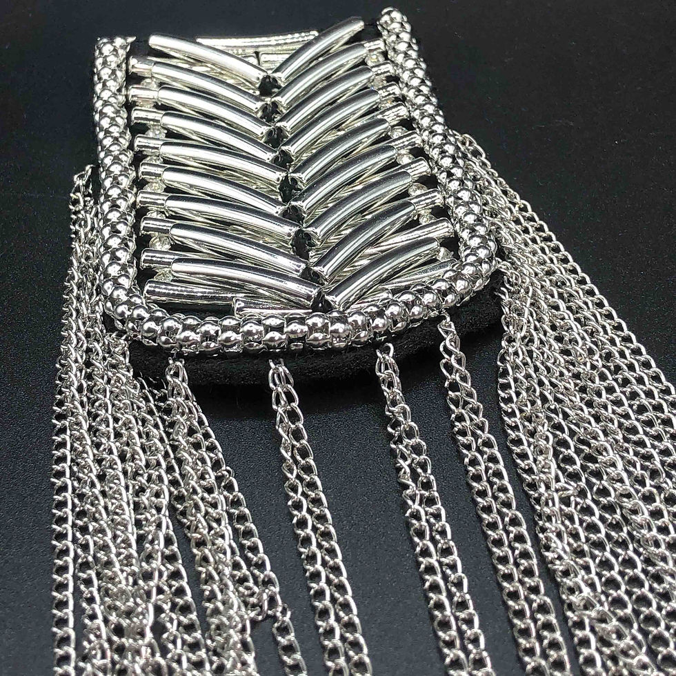 Thumbnail: Chain Fringe Epaulet Shoulder Board Costume Shoulder Badge Decor for Man Women