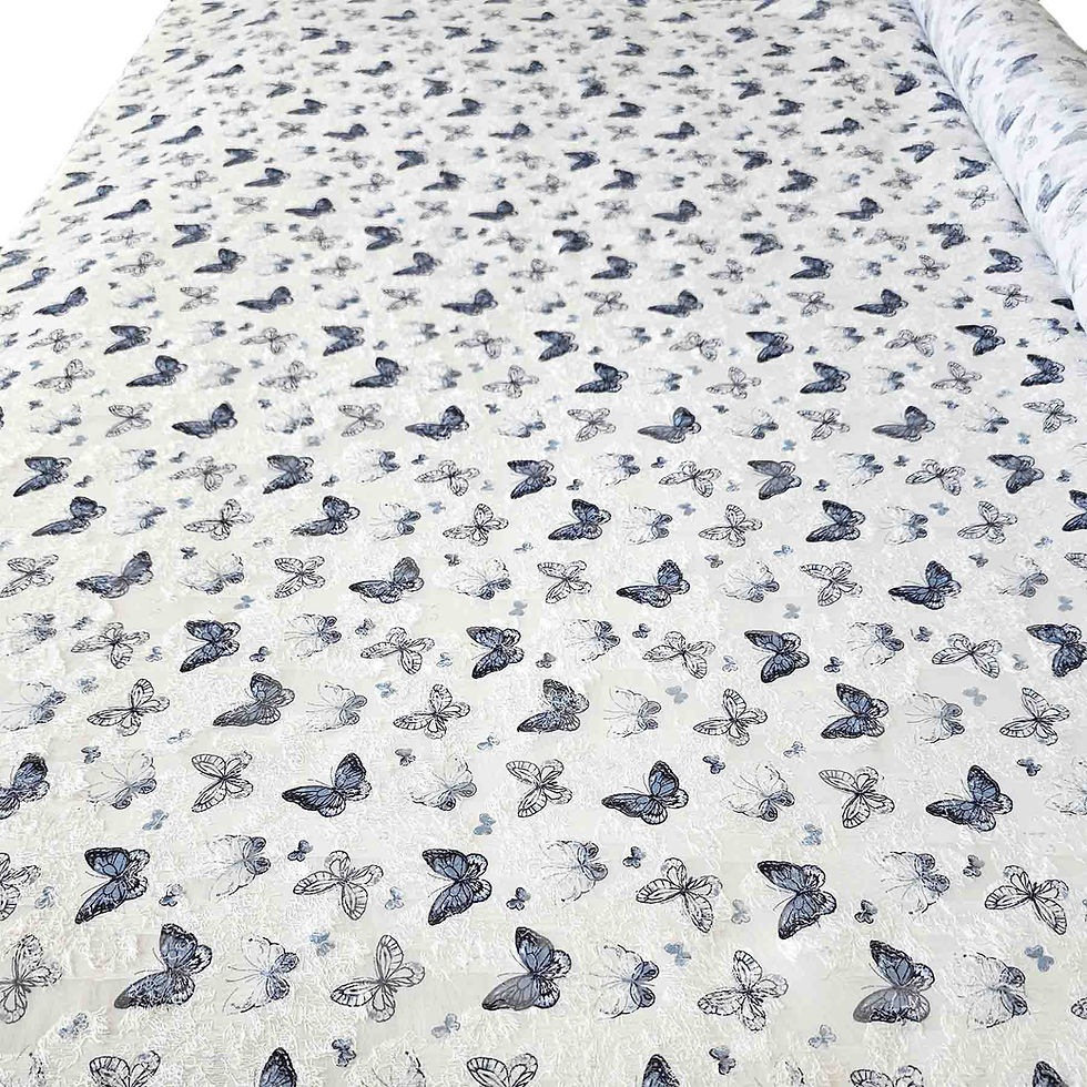 White Printed Chiffon Fabric