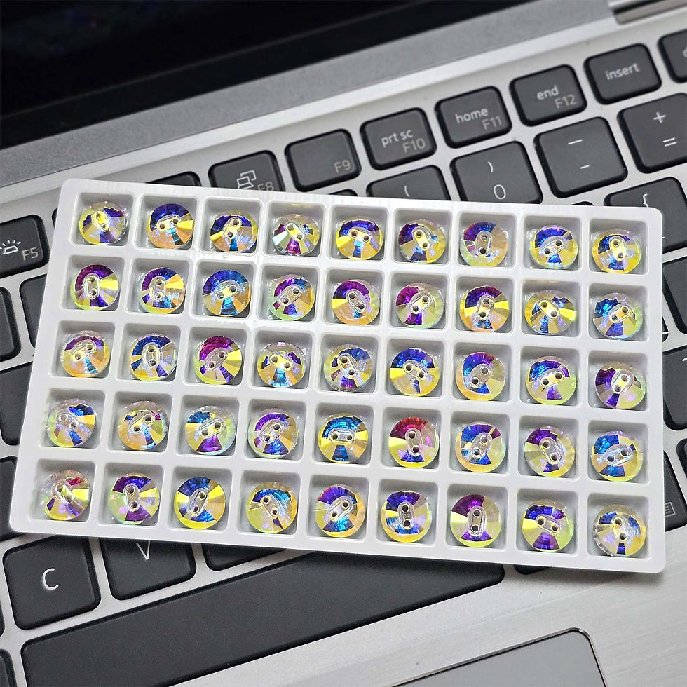 Thumbnail: Ab Rainbow 10mm Crystal Sew on Buttons for DIY Crafts Sewing and Decoration