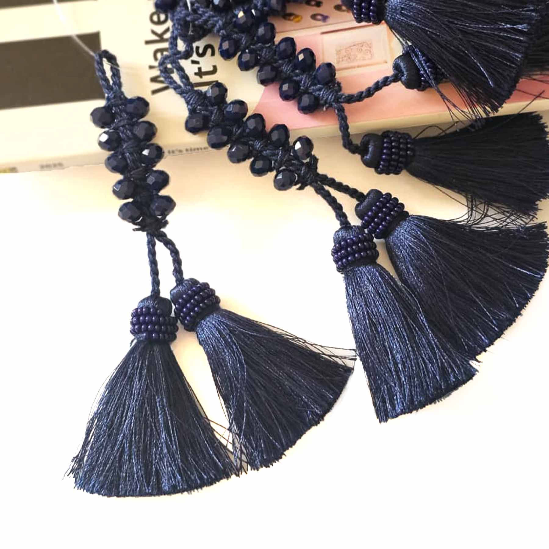 Long Beaded Tassel for DIY Crafts, Cushion, Curtain & Home Decoration