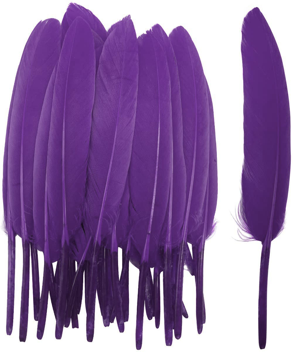 Purple Goose Feathers 50pieces for DIY Crafts Costume and Decoration