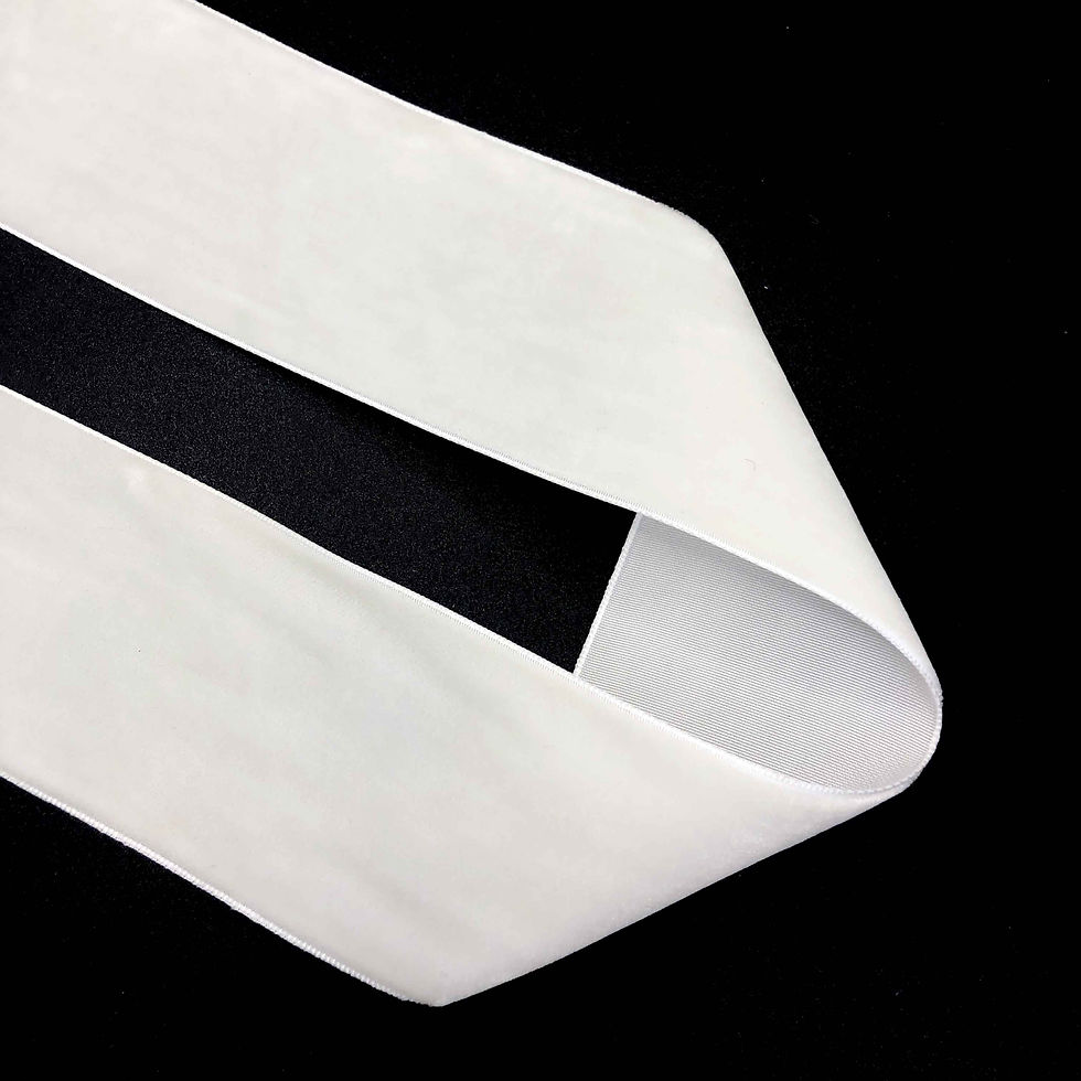 Thumbnail: Off-White Color Velvet Ribbon 2" Wide 25Yards for Sewing Embellishment Decor