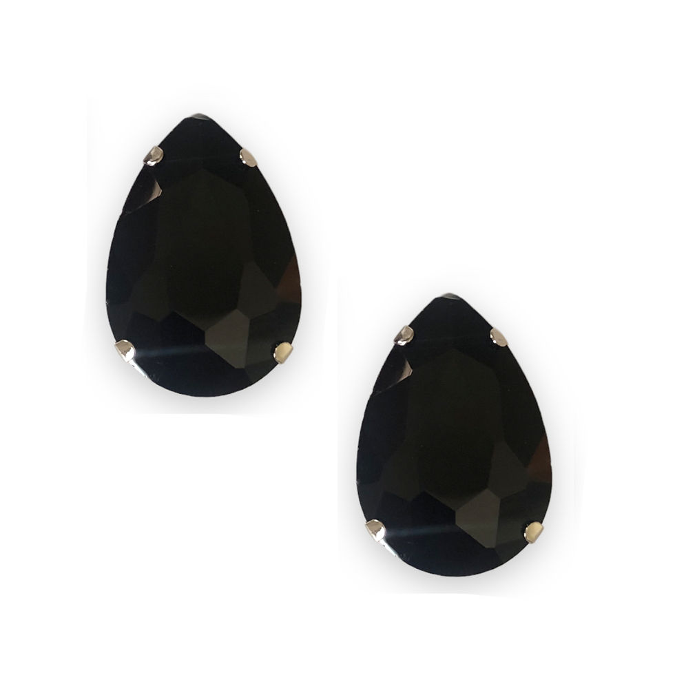Jet Black Drop Shape Crystal