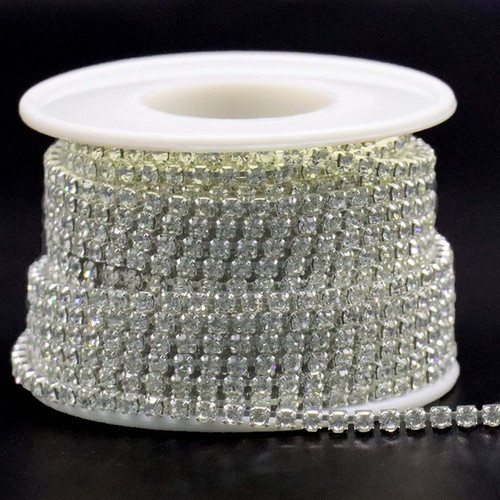 3mm Rhinestone Chain Rhinestone Crystal 3mm Chain 10 Yards Close Chain Trim for Sewing ...