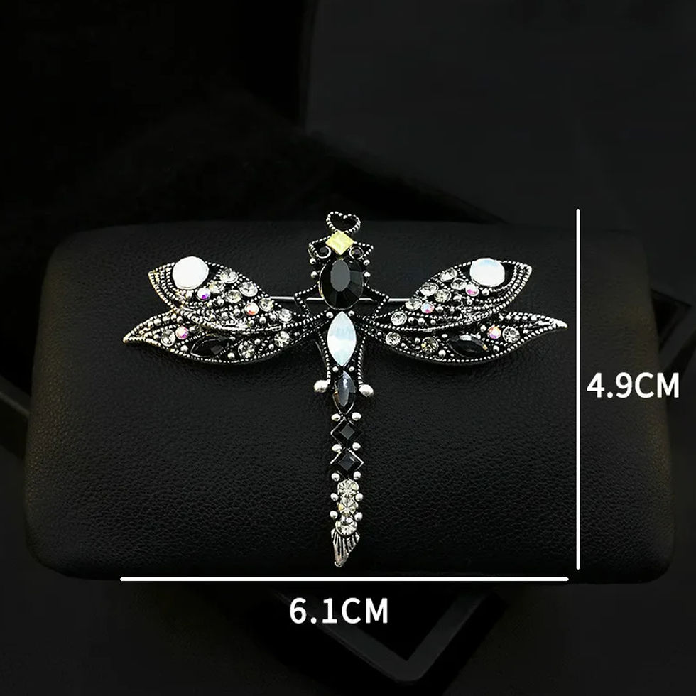 Thumbnail: Metal Rhinestone Dragonfly Brooch Pin for Girls Men and Women Fashionable Brooch