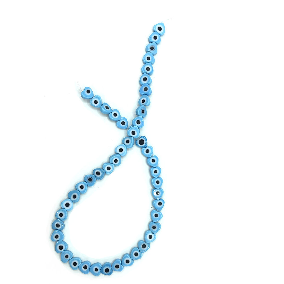 Thumbnail: Turquoise Heart Shape Evil Eye Stone Beads 8mm Flat Beads for DIY Crafts Jewelry