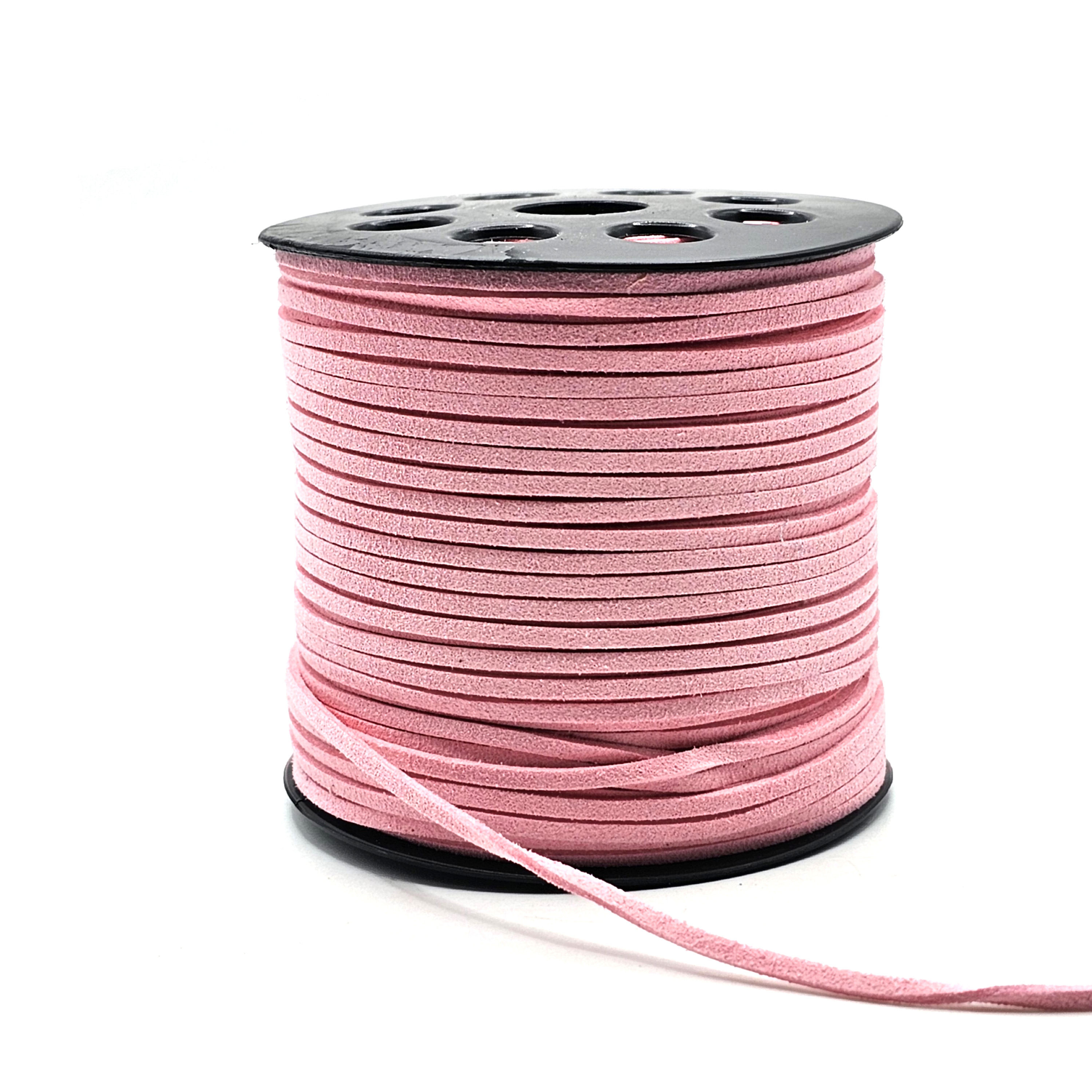 Pink color suede cord