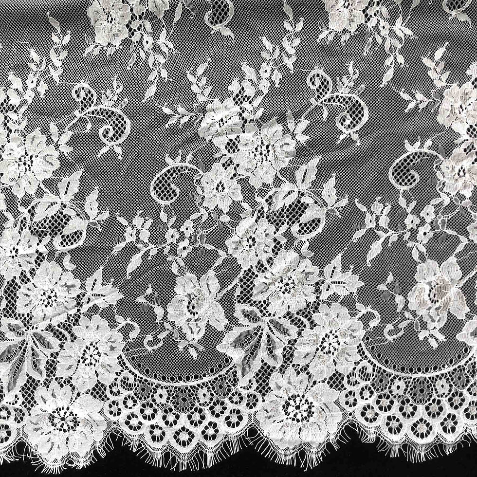 Thumbnail: White French Lace Fabric