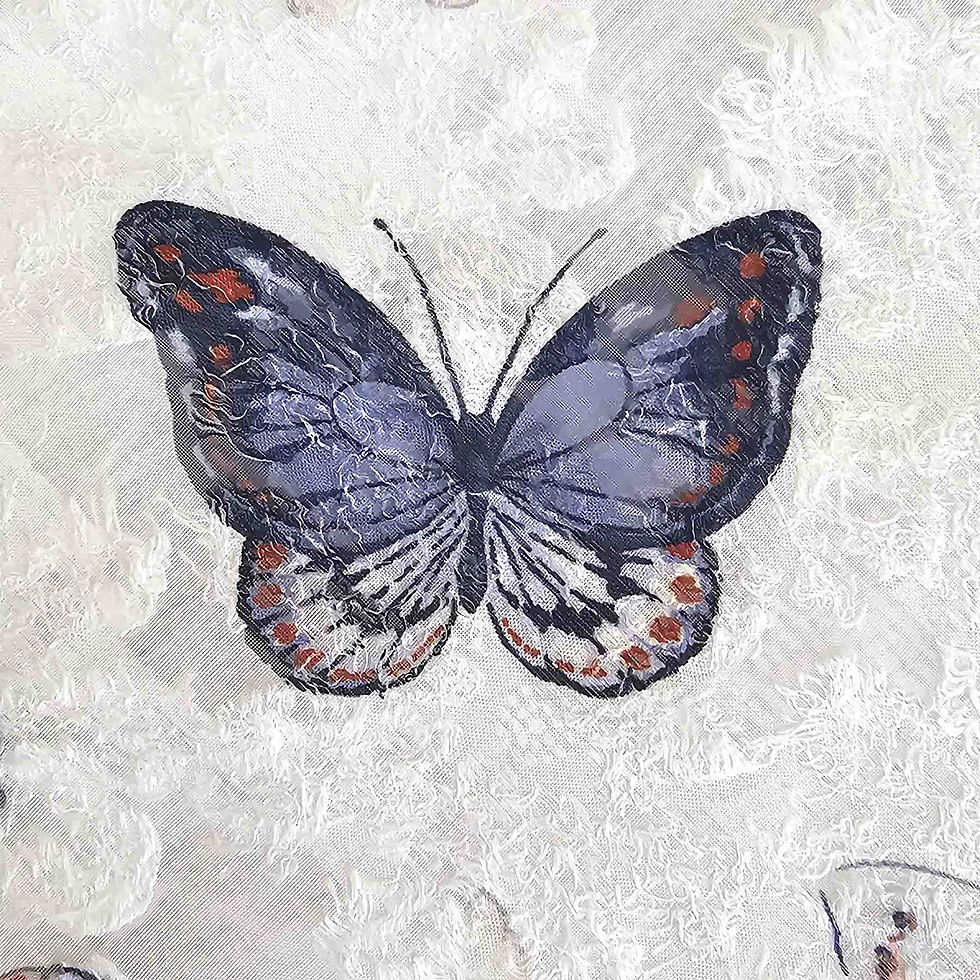 Thumbnail: White Printed Chiffon Fabric