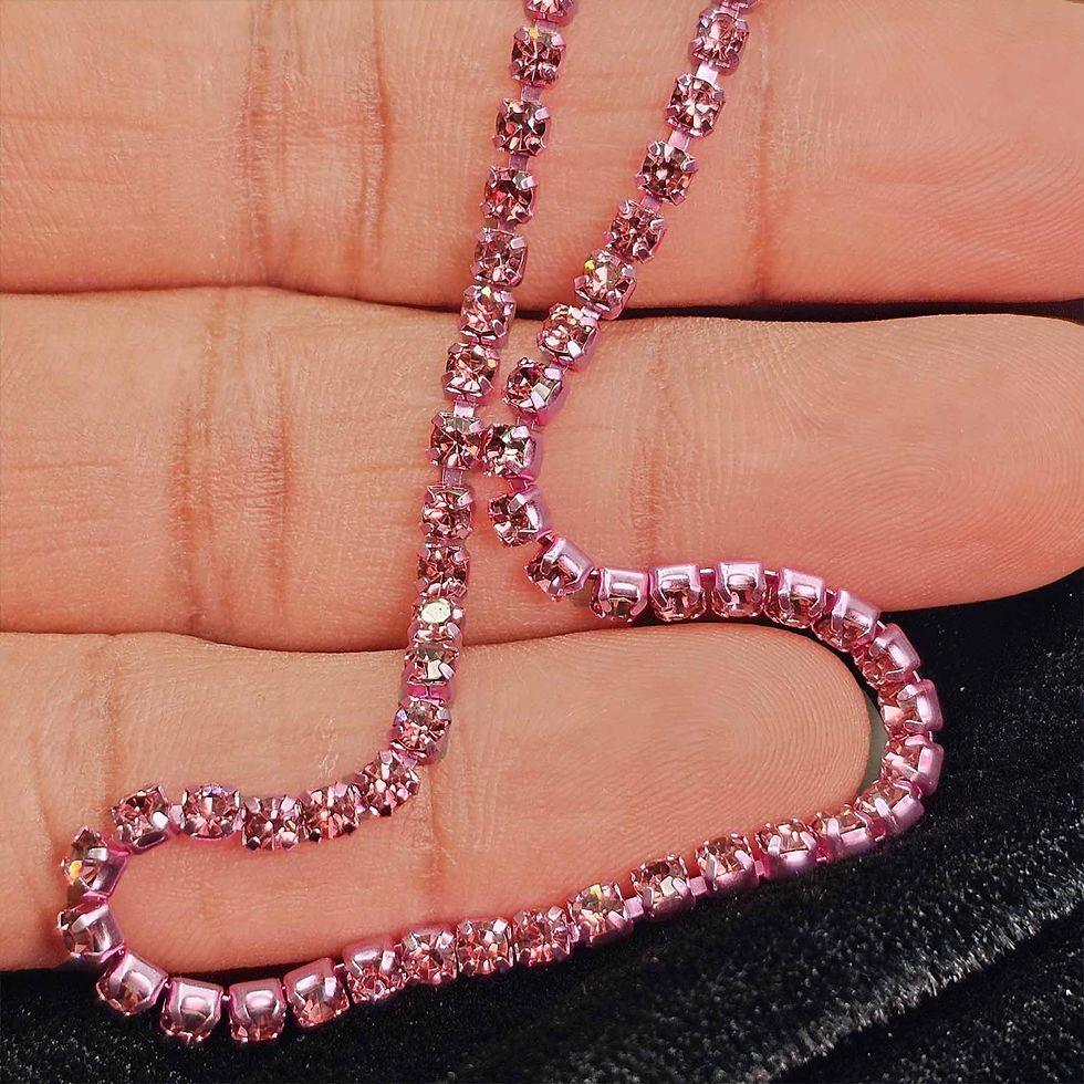 Thumbnail: Rose Color Rhinestone Chain