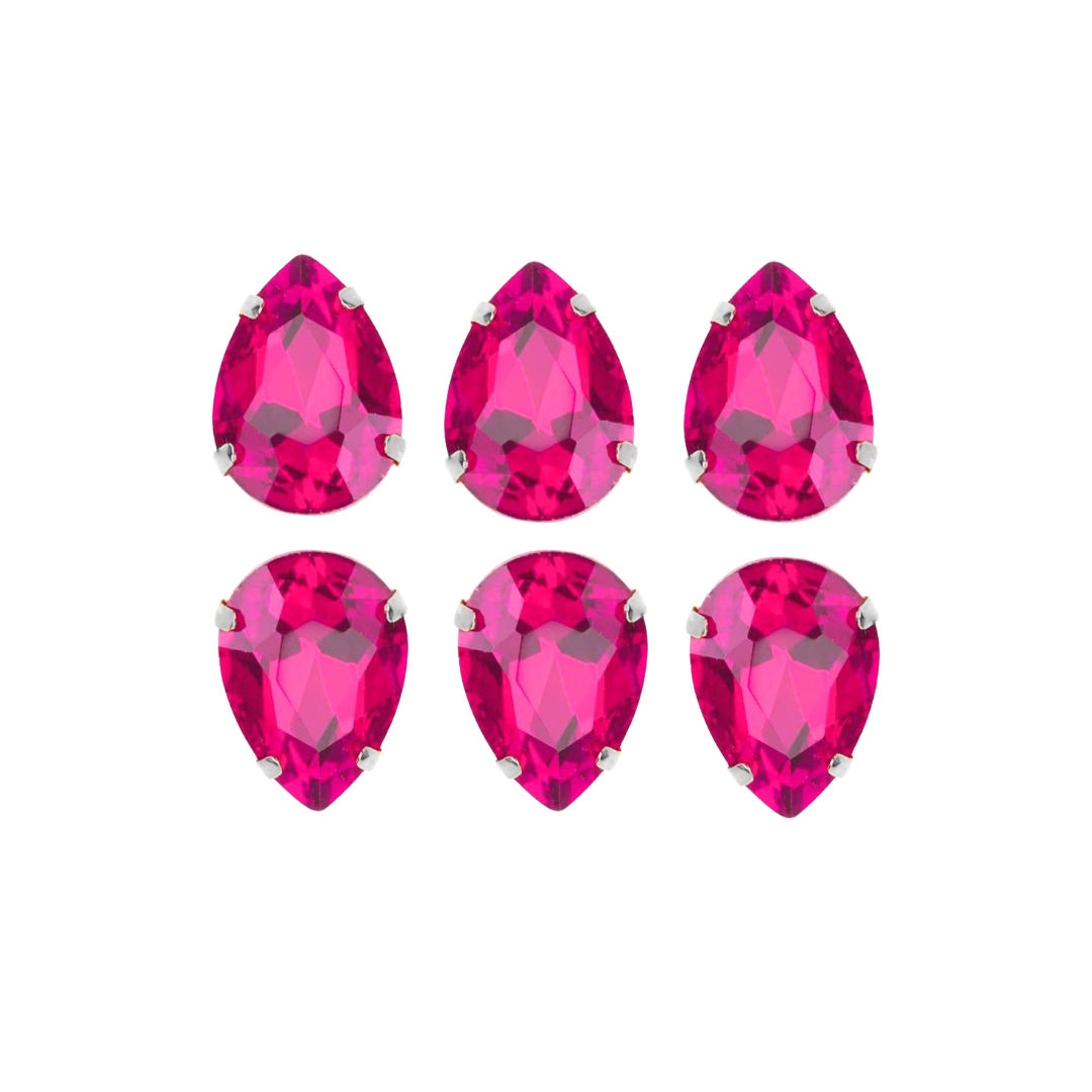 Drop Shape Fuchsia gemstone crystal