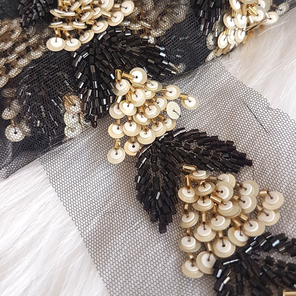 Thumbnail: Black and Golden Embroidery lace