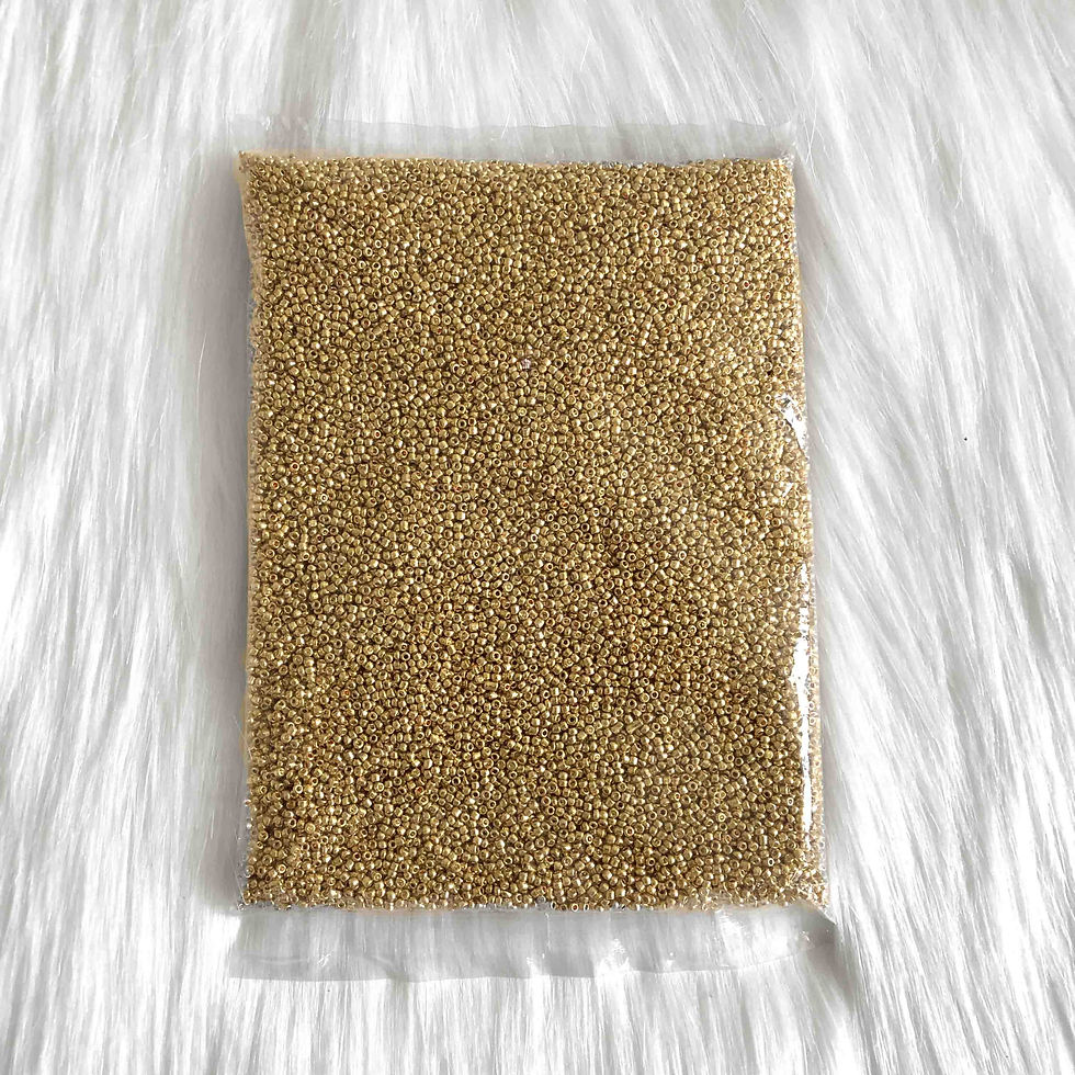 Thumbnail: Metallic Light Gold 2mm Glass Beads for DIY Crafts Embroidery & Jewelry Making