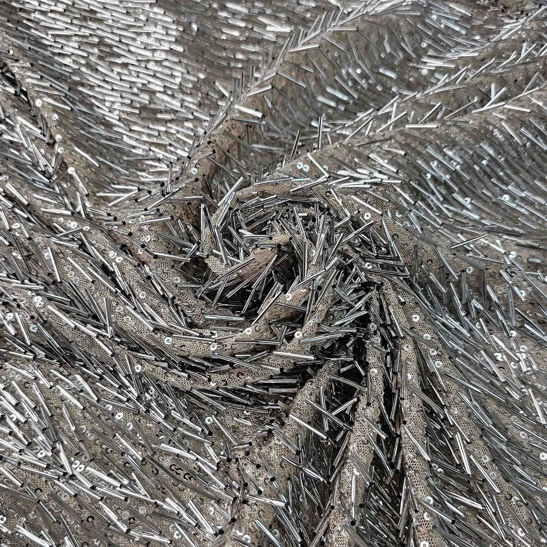 Silver sequins fabric