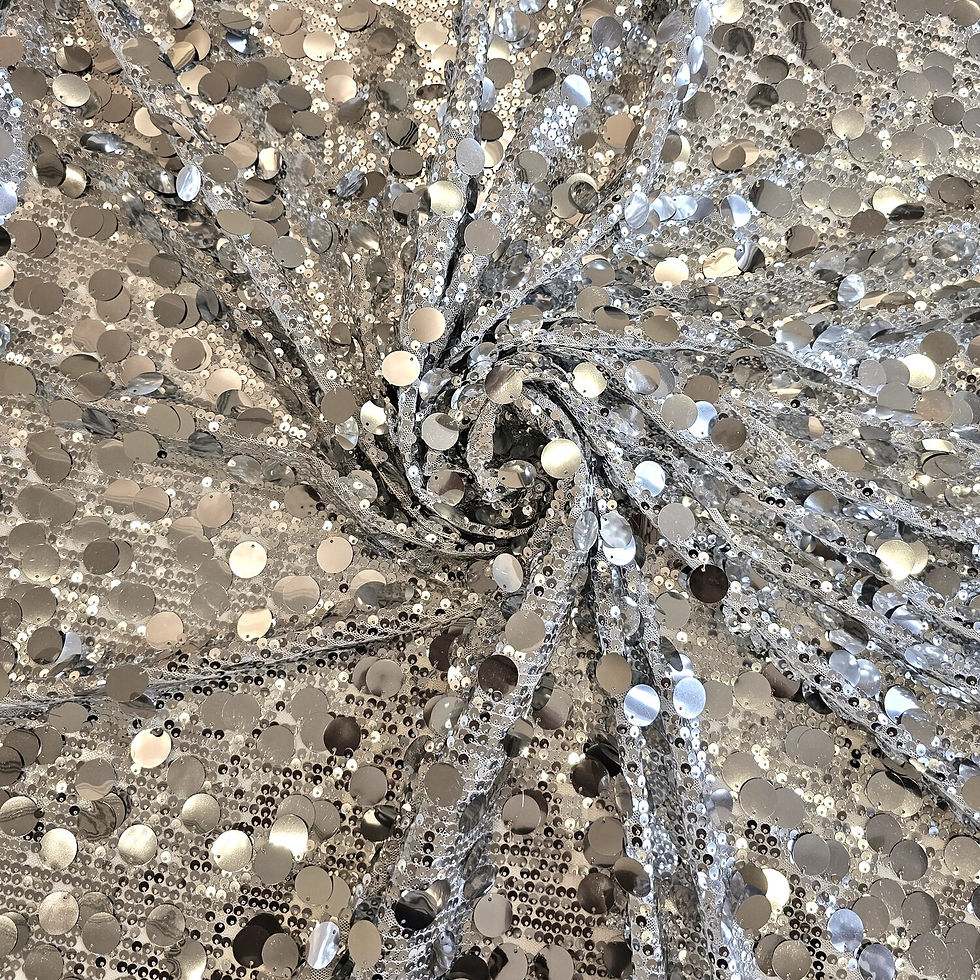 Thumbnail: Silver Sequins Fabric