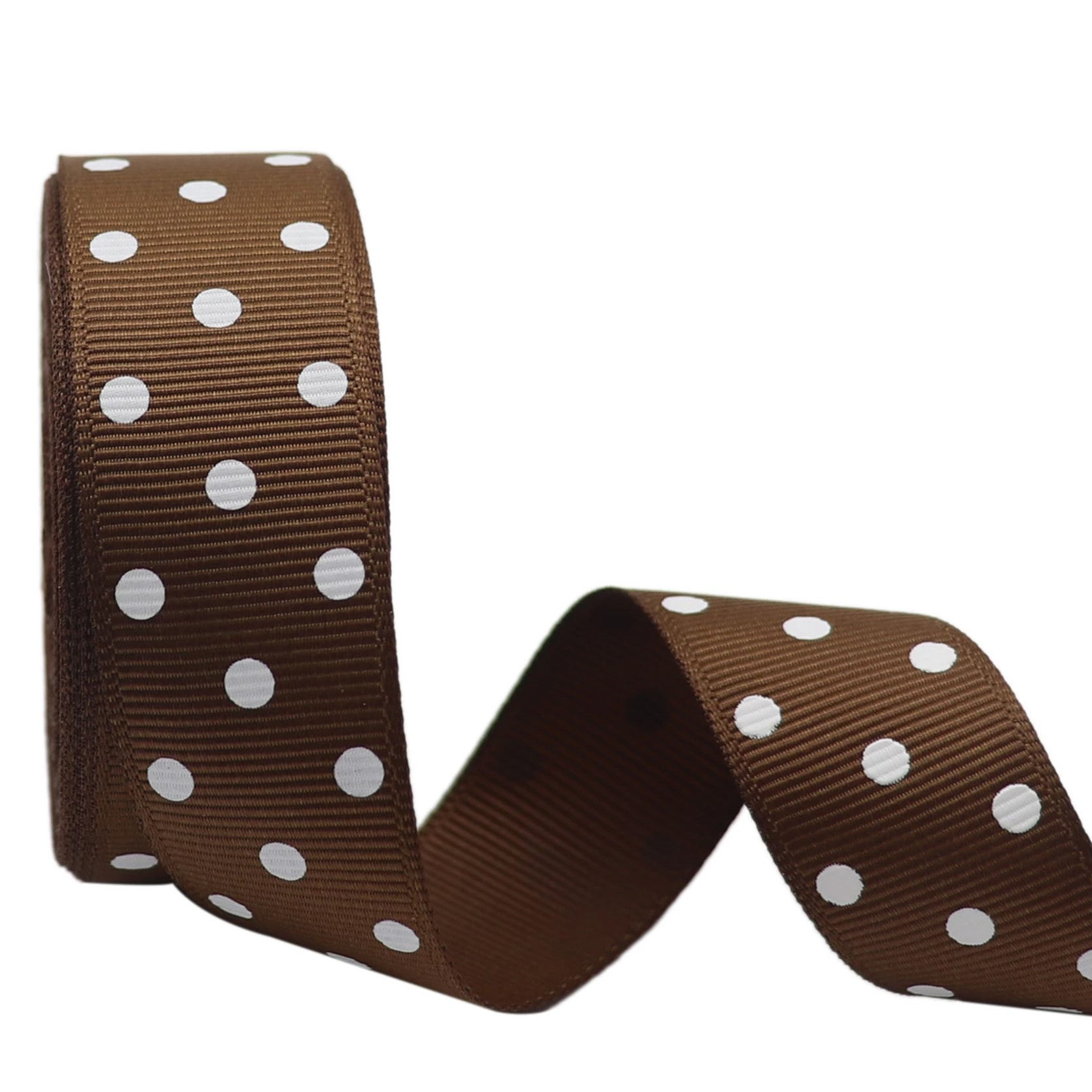 Brown Grosgrain Polka Dot Ribbons 1.5"inch 10Yards Roll for DIY Crafts Decor
