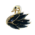 Black Rhinestone duck shape brooch pin