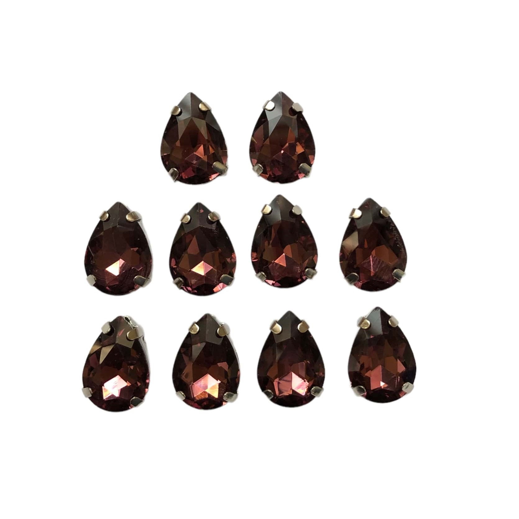 Drop Shape Burgundy Crystal