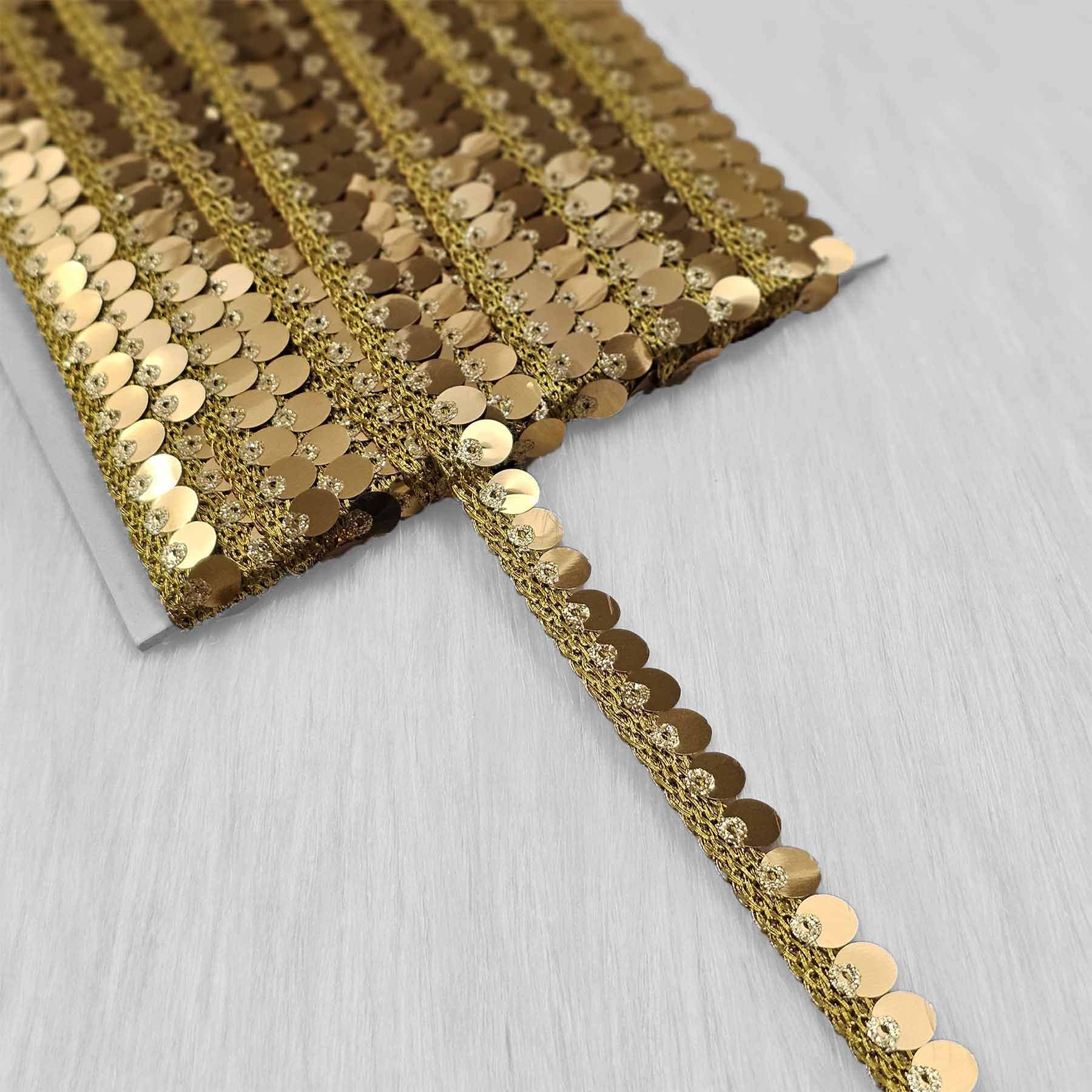 20 Yards Golden Metallic Sequins Lace Trim for DIY Crafts Sewing & Decoration