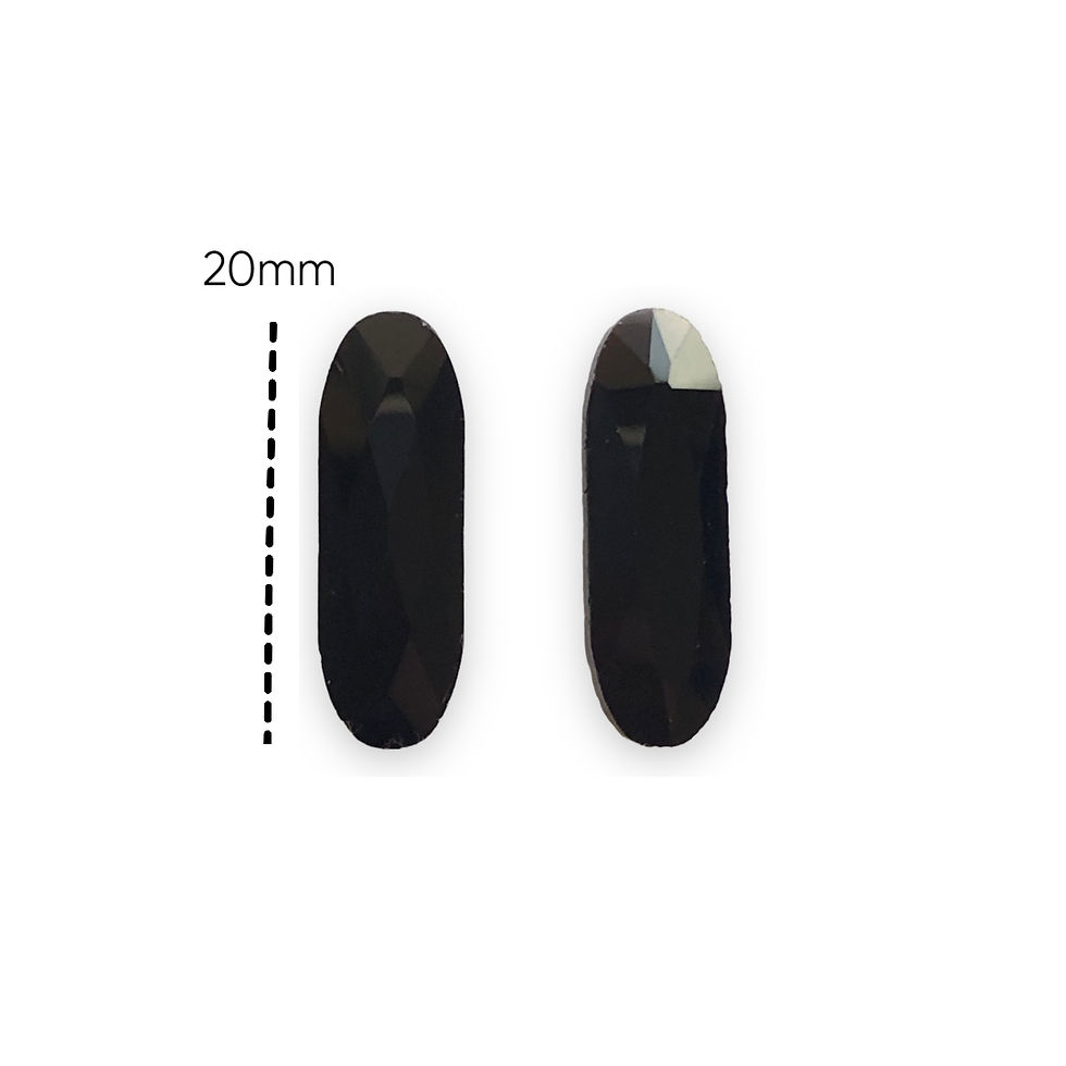 Thumbnail: Long Oval Shape Black Crystal Gemstone