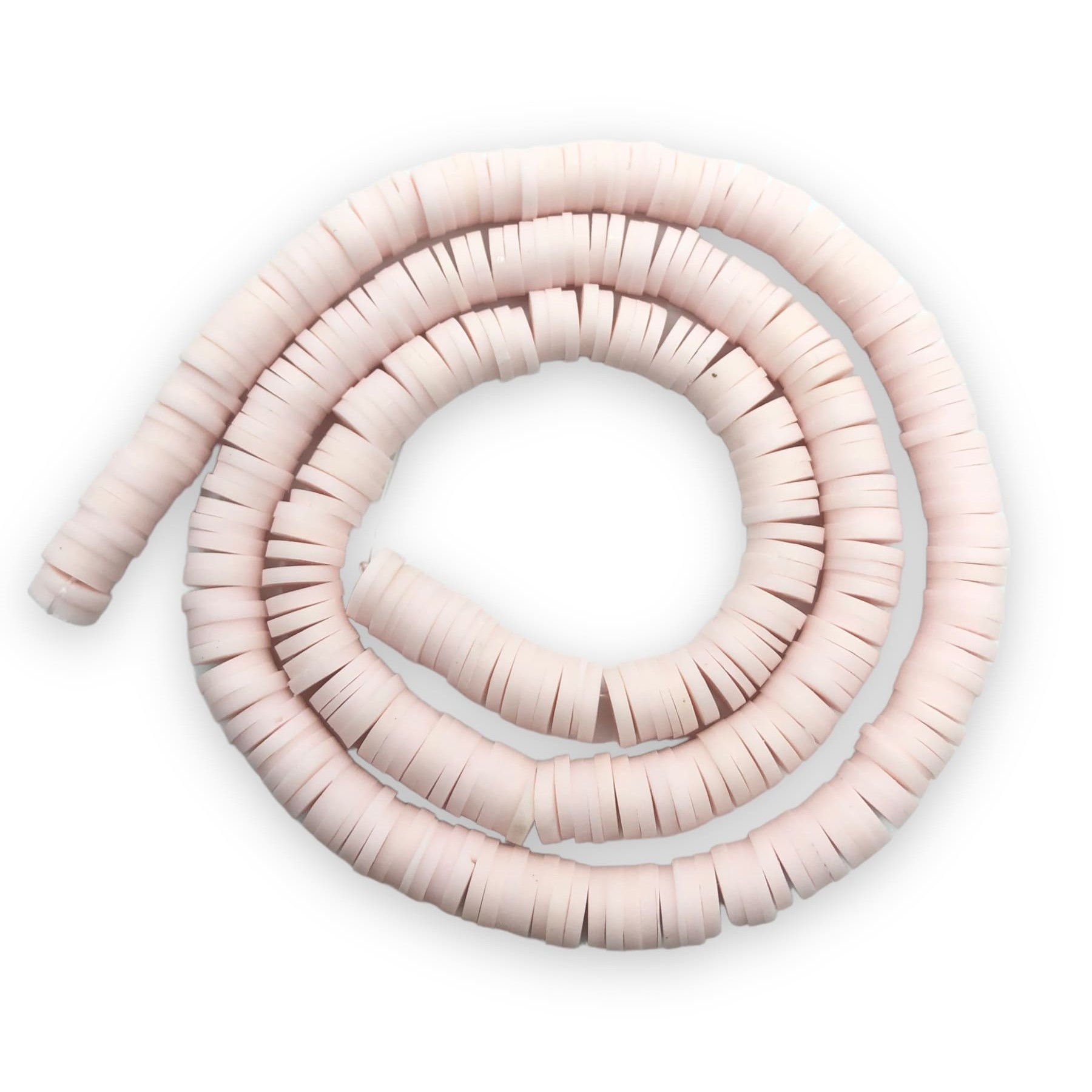 Polymer Clay Beads Light Pink Environmental Flat Round Disc Spacer 6mm 500Pcs