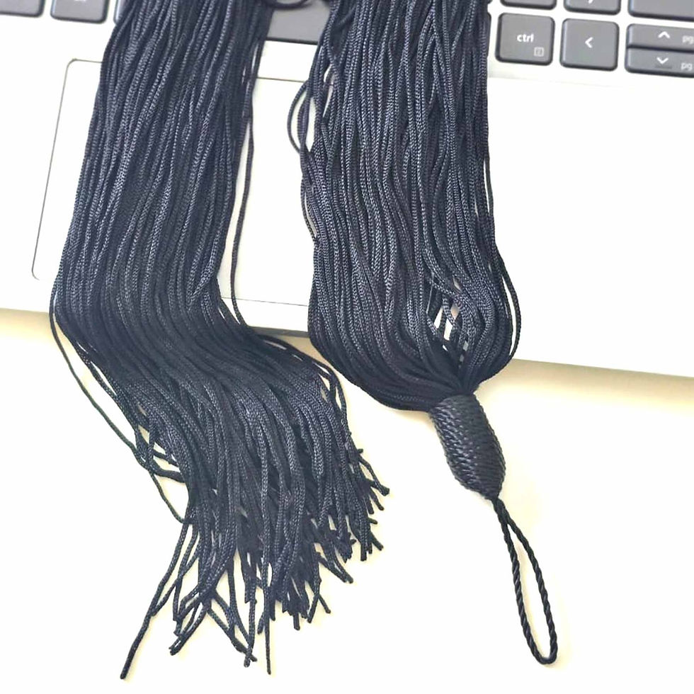 Thumbnail: Extra Long 60cm Black Tassel Hanging Loop for Graduation Gown Cap Tassel
