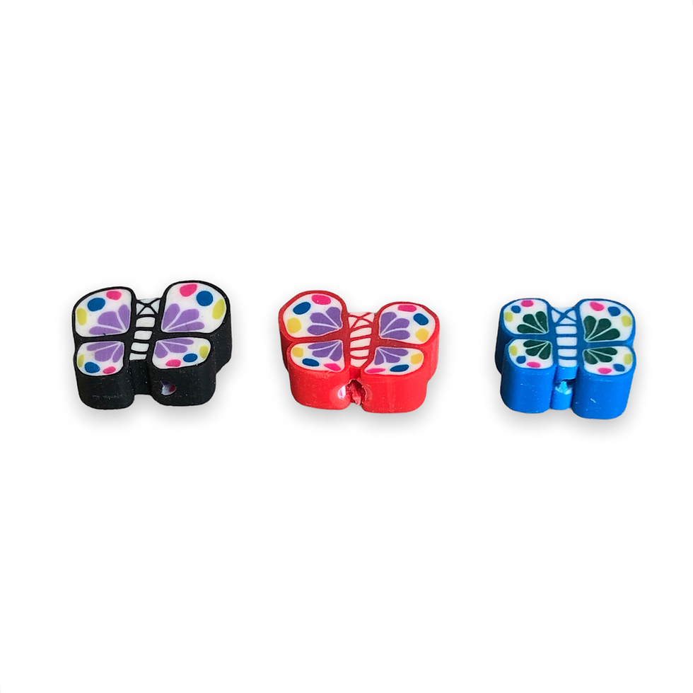 Thumbnail: Polymer Clay Butterfly Beads, Mixed Color